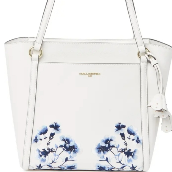 🚫SOLD🚫KARL LAGERFELD PARIS Iris Leather Tote NWTS - Picture 2 of 9